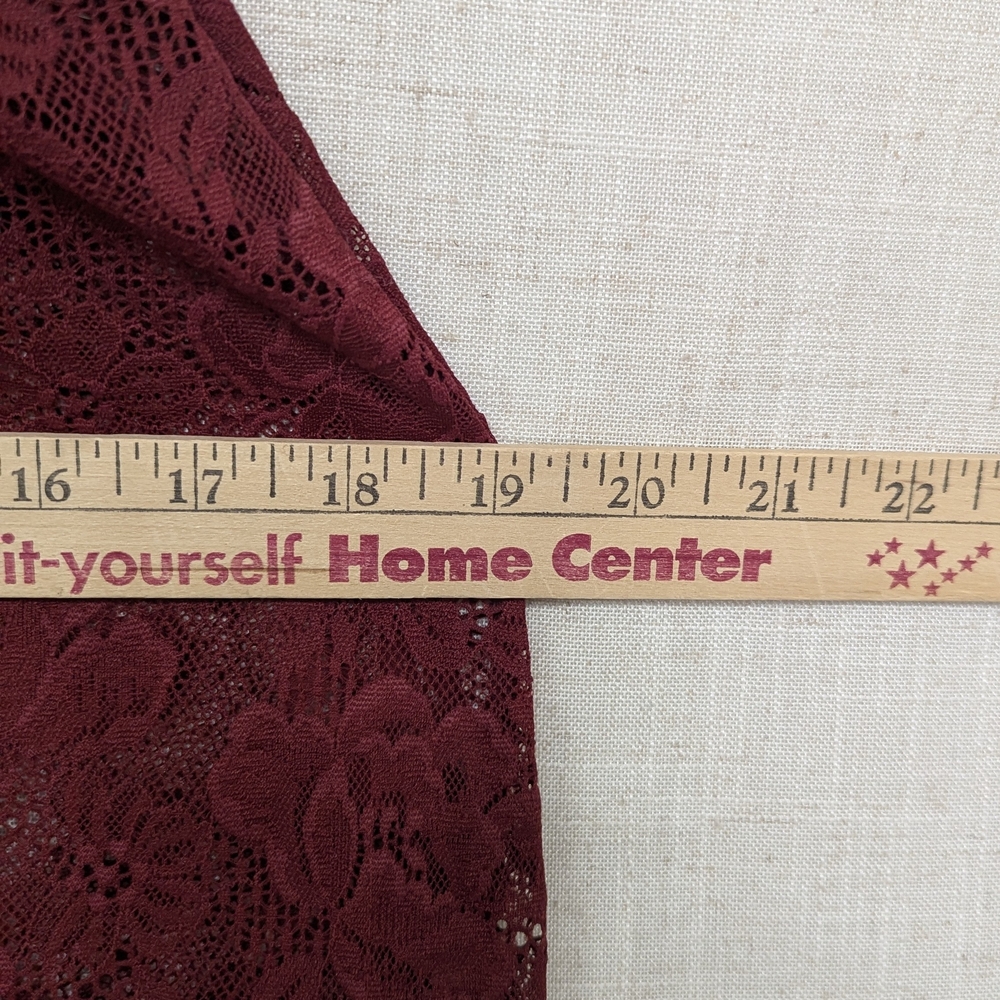 Auden Burgundy Floral Lace Babydoll & Thong Set - XL - Dark Red Lingerie - Picture 11 of 13
